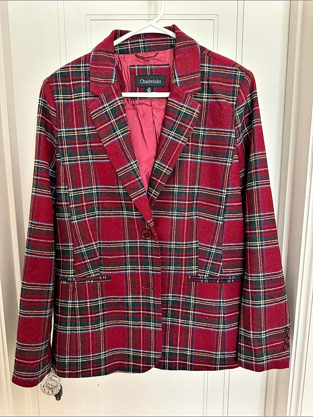 Chadwicks Plaid Blazer in Red & Green Size 12 Like New
